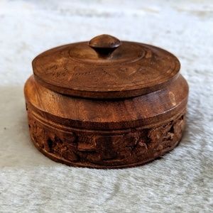 Small Wooden Decorative Trinket Box with Lid